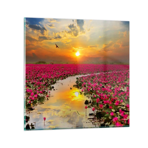 Quadro su vetro - La vita segreta del lago - 30x30 cm