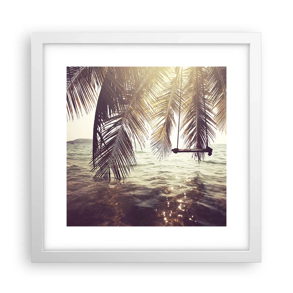 Poster in cornice bianca - Si può dondolare tra le nuvole a volontà - 30x30 cm