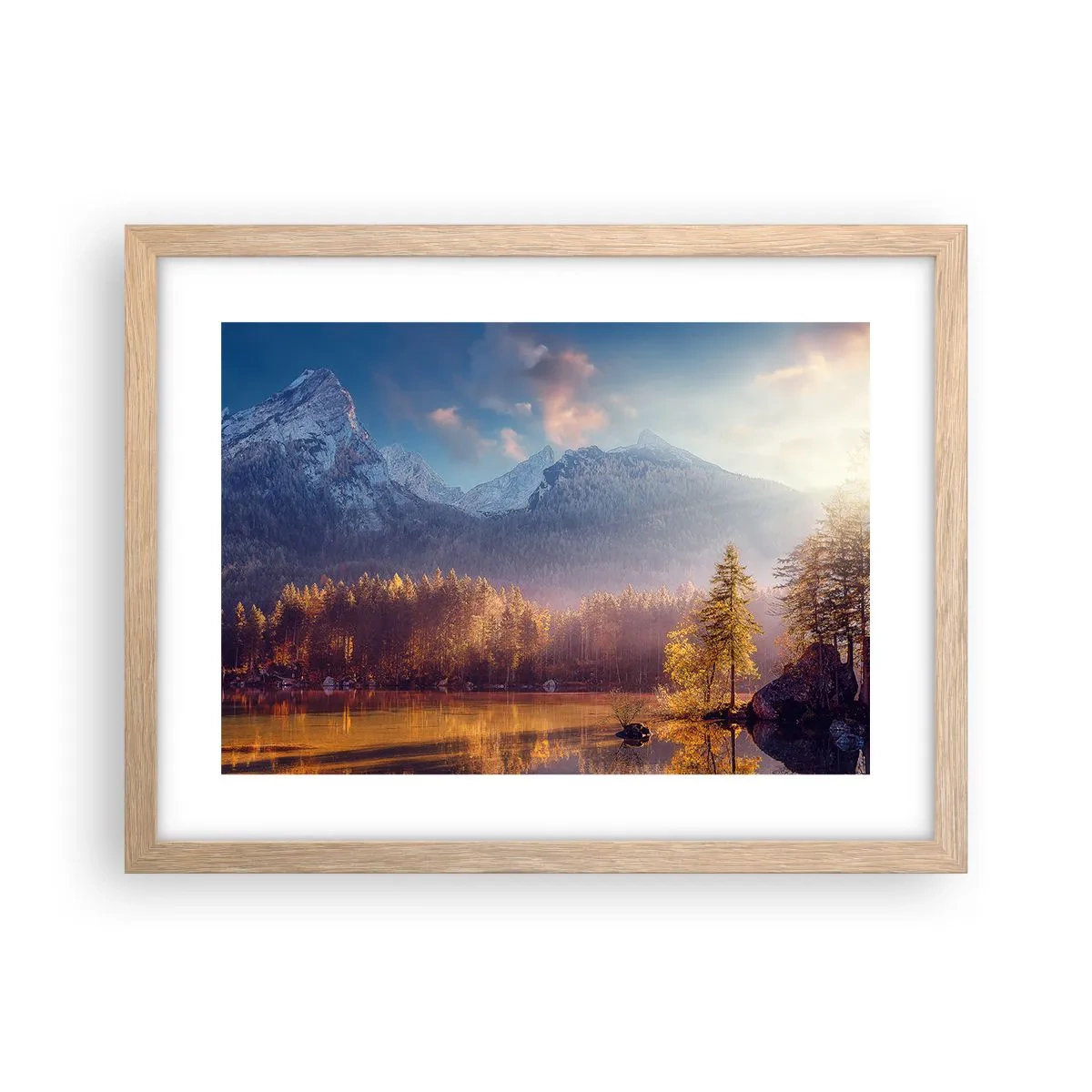 Poster in cornice rovere chiaro - Sui monti e nelle valli - 40x30 cm