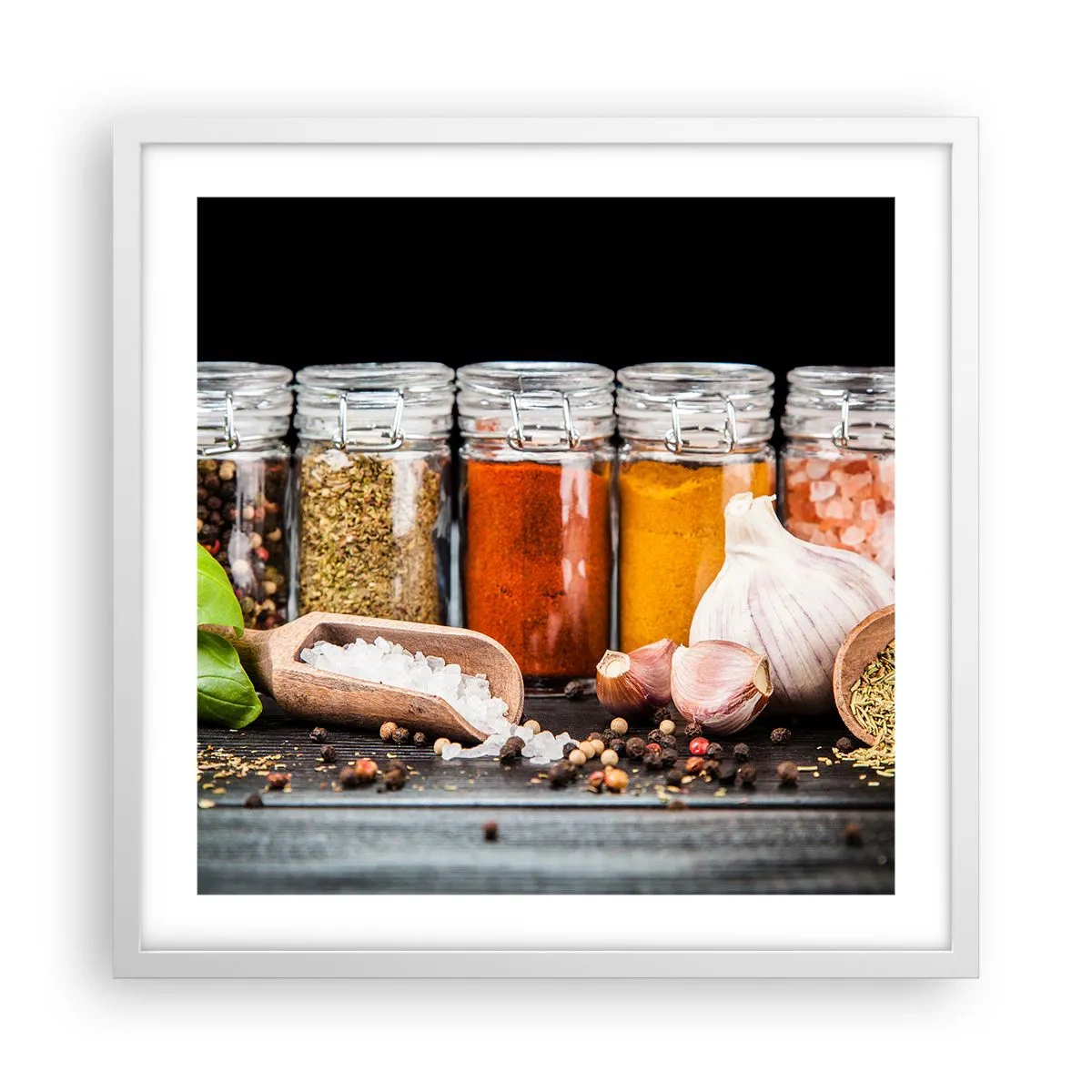Poster in cornice bianca - Perché la vita abbia sapore - 50x50 cm
