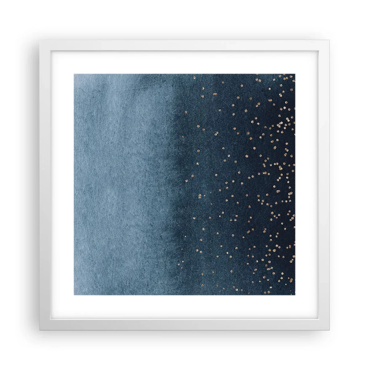 Poster in cornice bianca - Composizione: fasi blu - 40x40 cm