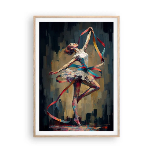 Poster in cornice rovere chiaro - Danza con nastro - 70x100 cm