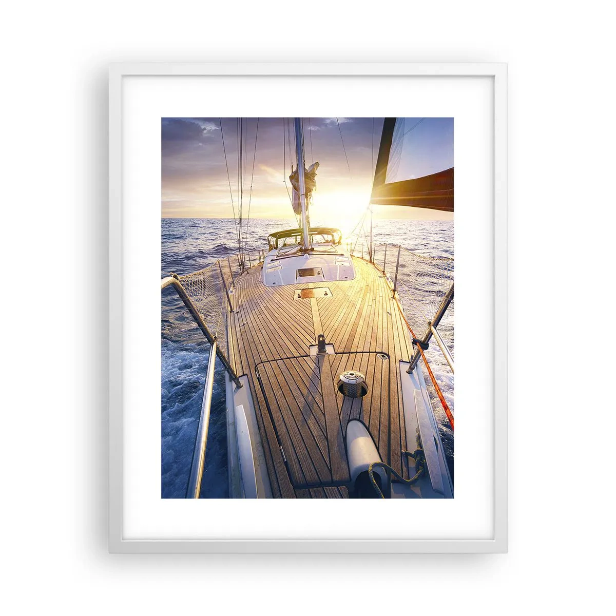 Poster in cornice bianca - Correndo sulle onde - 40x50 cm