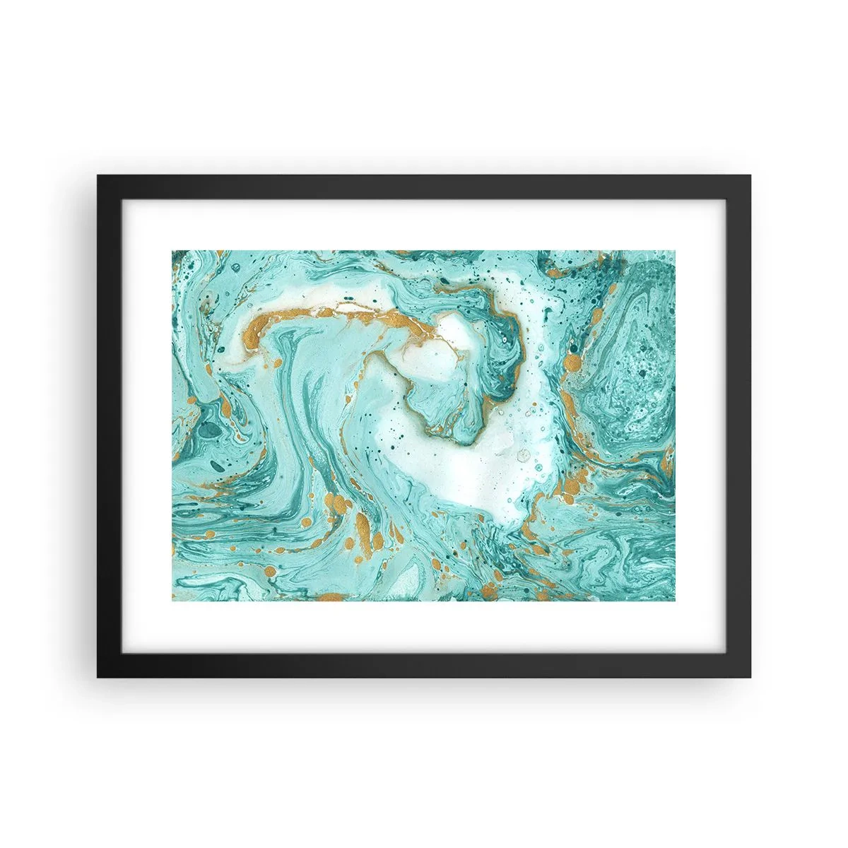 Poster in cornice nera - La grande onda del periodo Edo - 40x30 cm