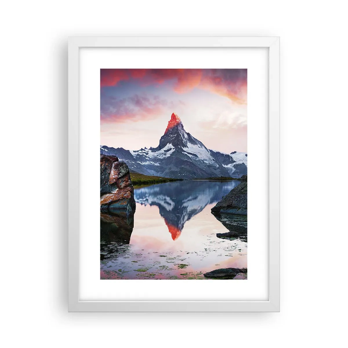 Poster in cornice bianca - Il cuore dei monti è rovente - 30x40 cm