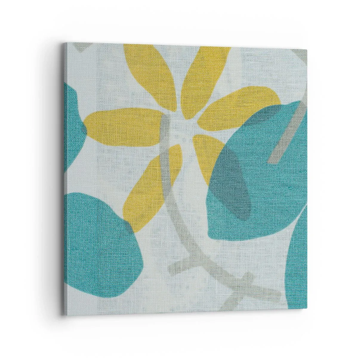 Quadro su tela - Stampe su Tela - Tra le foglie azzurre - 70x70 cm