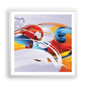 Poster in cornice bianca - La danza degli elementi - 60x60 cm