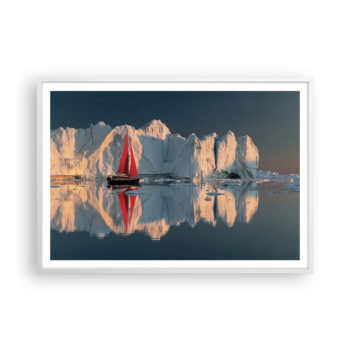 Poster in cornice bianca - Ai confini del mondo - 100x70 cm