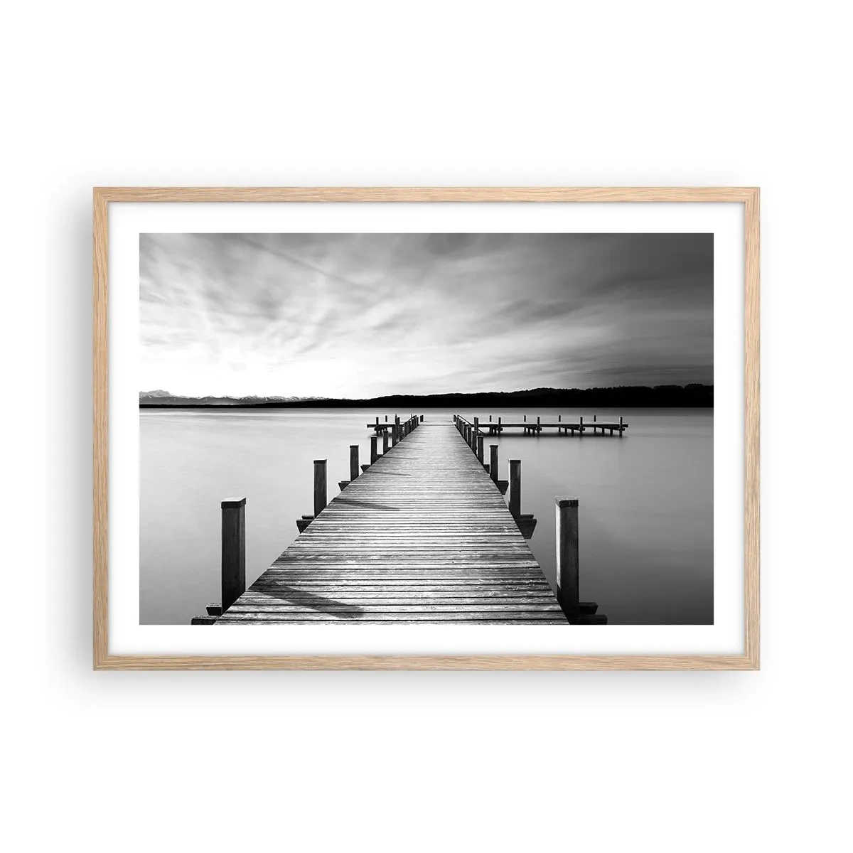 Poster in cornice rovere chiaro - Pace sull'acqua - 70x50 cm