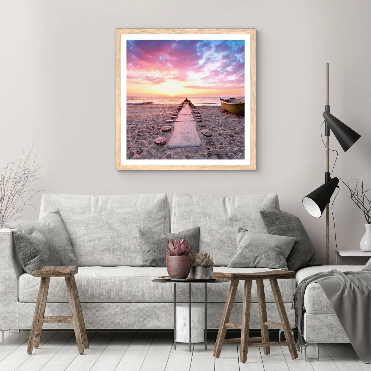 Poster in cornice rovere chiaro - Un momento profondo - 40x40 cm