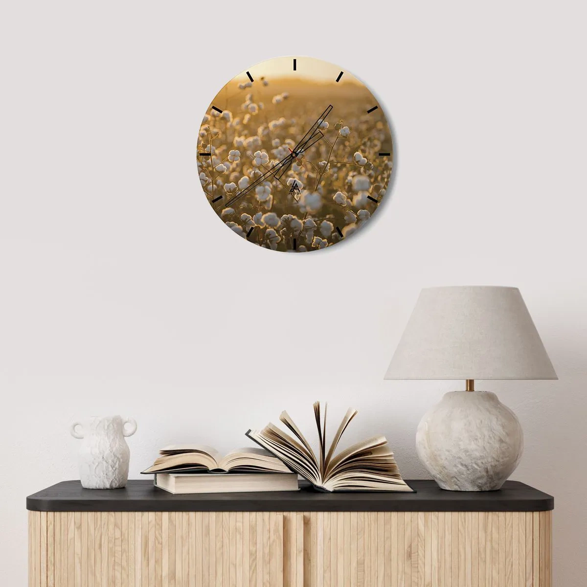 Orologio da parete - Orologio in Vetro - Campo di morbidezza - 40x40 cm