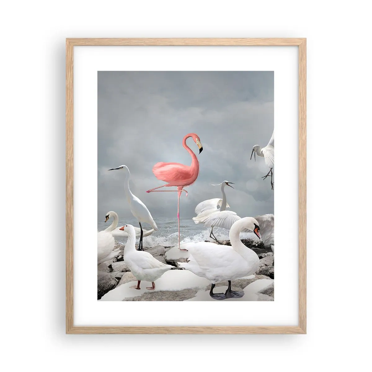 Poster in cornice rovere chiaro - Come sono arrivato qui? - 40x50 cm