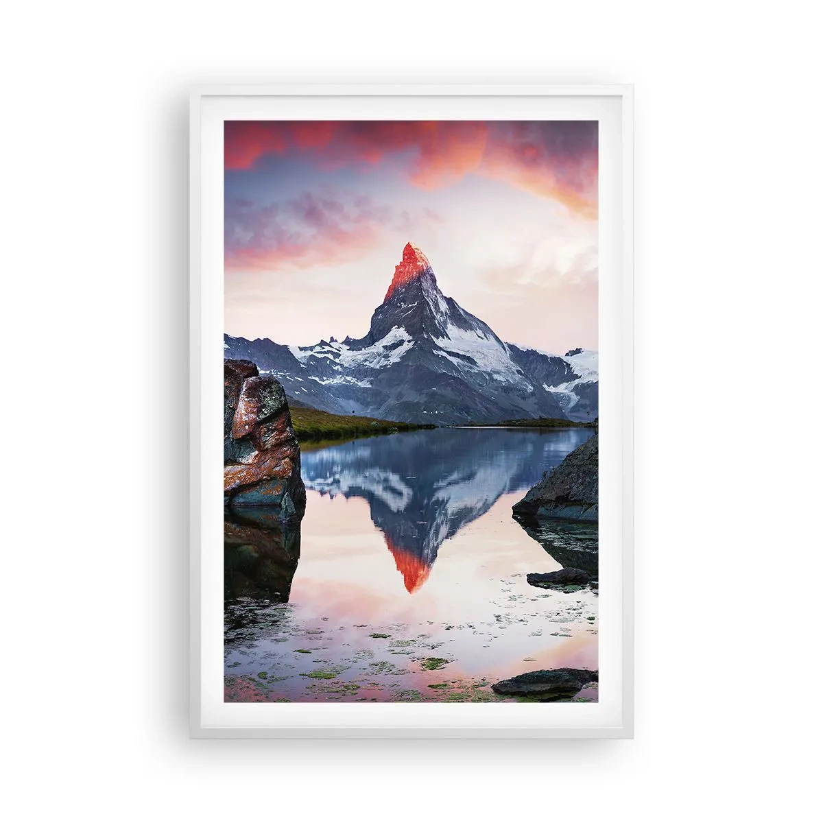 Poster in cornice bianca - Il cuore dei monti è rovente - 61x91 cm
