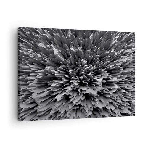 Quadro su tela - Stampe su Tela - Struttura astratta in tonalità di grigio - 70x50cm - Spigolosità massima - Decorazione murale moderna per soggiorno e camera da letto ARTTOR