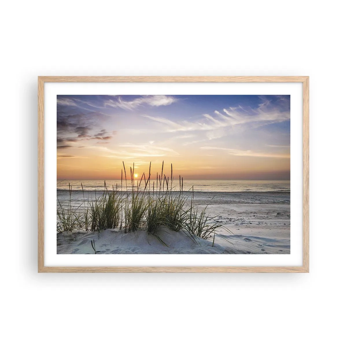 Poster in cornice rovere chiaro - Guarda, pensa, senti - 70x50 cm