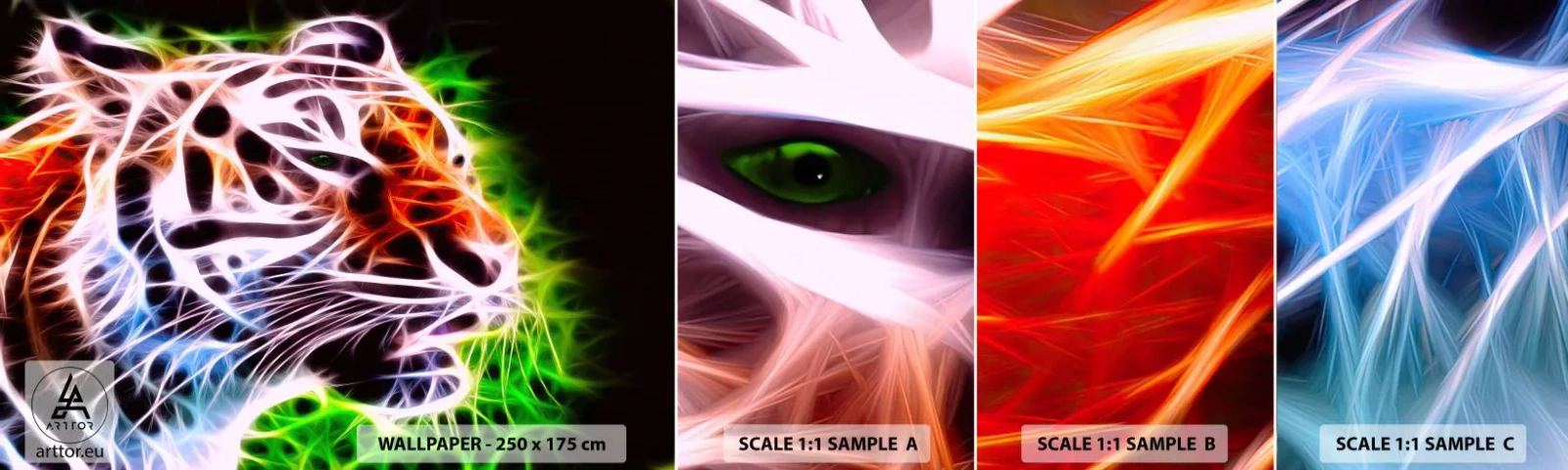 Campione Di Fotomurale Standard Eco - Aura minacciosa - Astrazione, Animali, Predatore - 100x30 cm