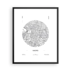 Poster in cornice nera - Anatomia di Madrid - 40x50 cm