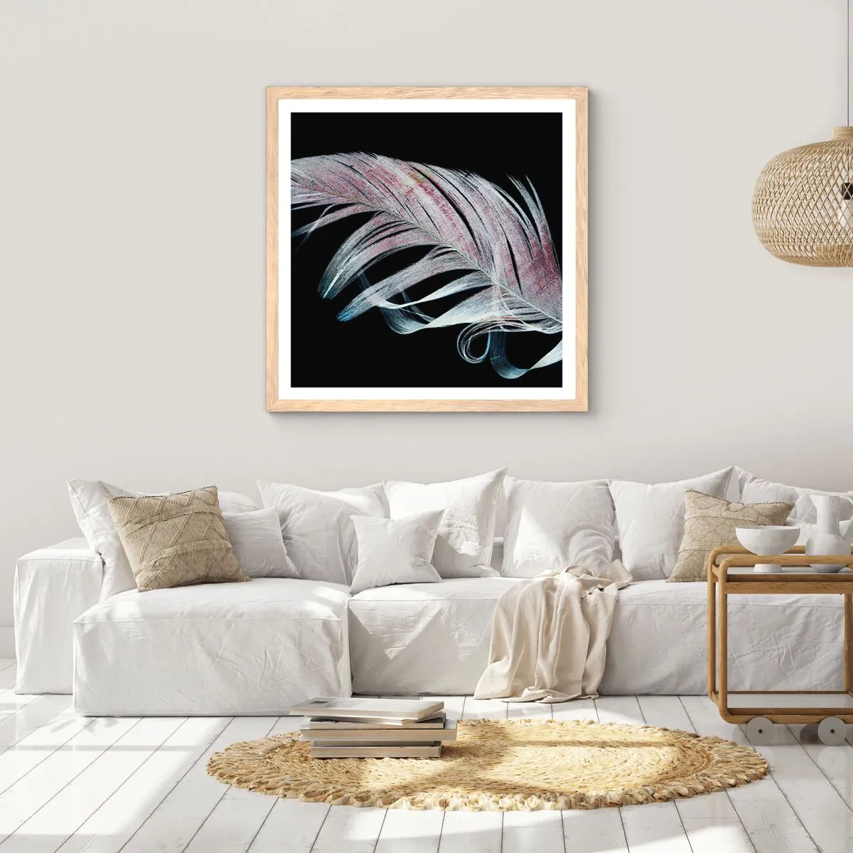 Poster in cornice rovere chiaro - Pensa al tocco - 60x60 cm