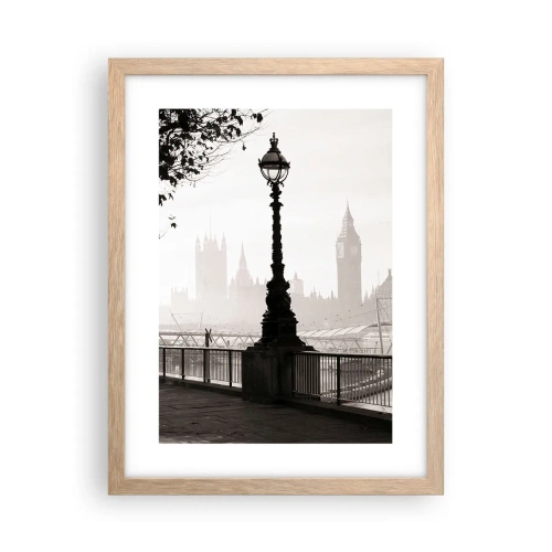 Poster in cornice rovere chiaro - Un mattino a Londra - 30x40 cm