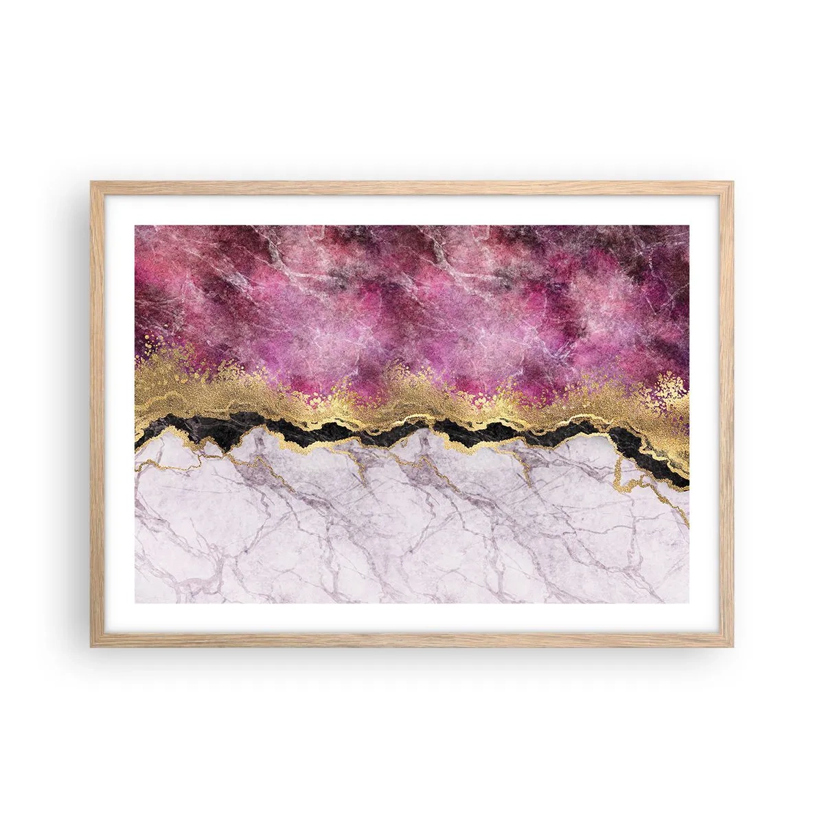 Poster in cornice rovere chiaro - Sul confine - 70x50 cm