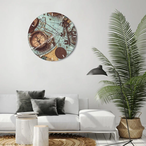 Orologio da parete - Orologio in Vetro - Per il cercatore di avventure - 40x40 cm