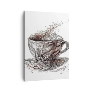 Quadro su tela - Stampe su Tela - Tazza da caffè decorativa con motivo artistico - 50x70cm - Il tè fa bene a tutto - Decorazione murale moderna per soggiorno e camera da letto ARTTOR