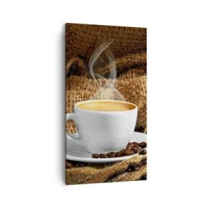 Quadro su tela - Stampe su Tela - L'odore di caffè con la schiuma del colore del miele - 45x80 cm