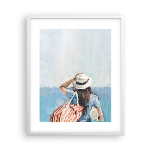 Poster in cornice bianca - Benvenuti in vacanza - 40x50 cm