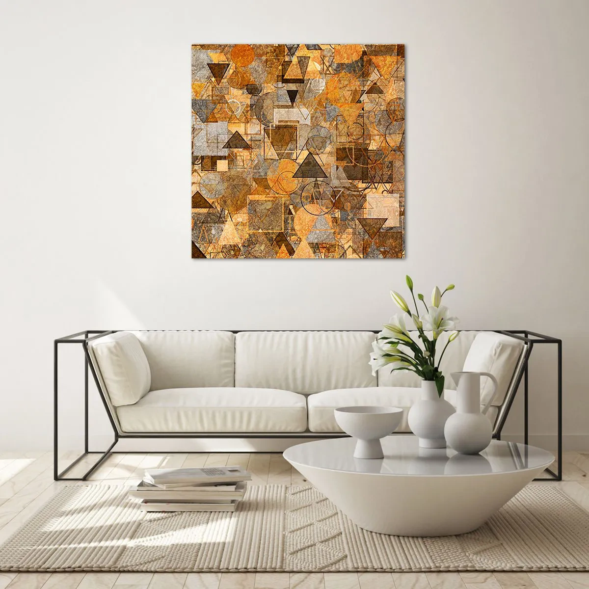 Quadro su vetro - Il mondo compreso nella forma - 50x50 cm