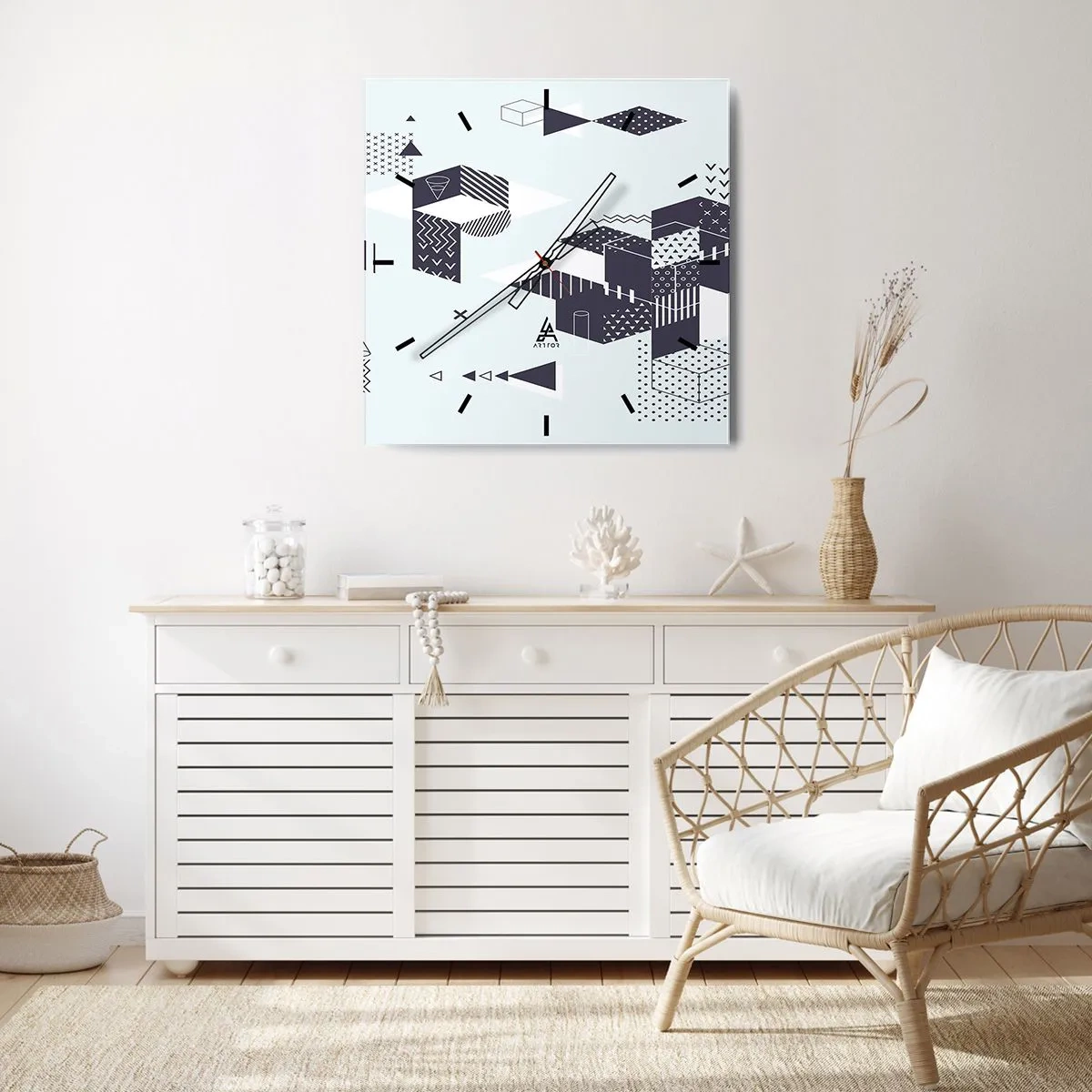 Orologio da parete - Orologio in Vetro - La matematica nell'anima - 40x40 cm