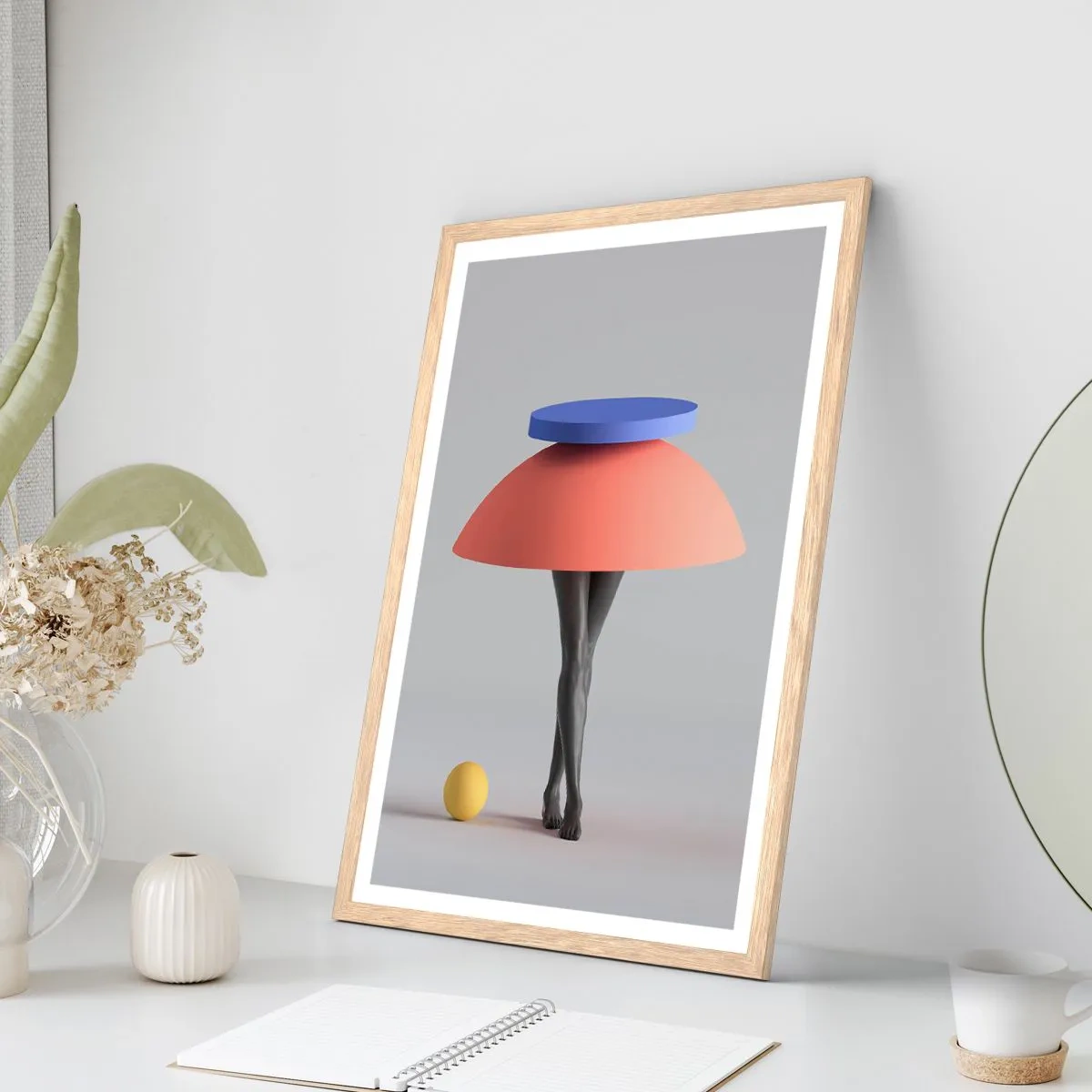 Poster in cornice rovere chiaro - Composizione surrealista - 40x50 cm