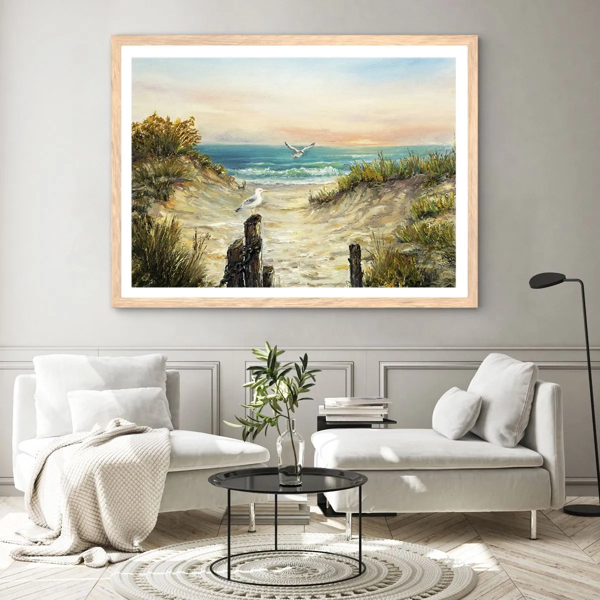 Poster in cornice rovere chiaro - Silenzio senza vento - 40x30 cm