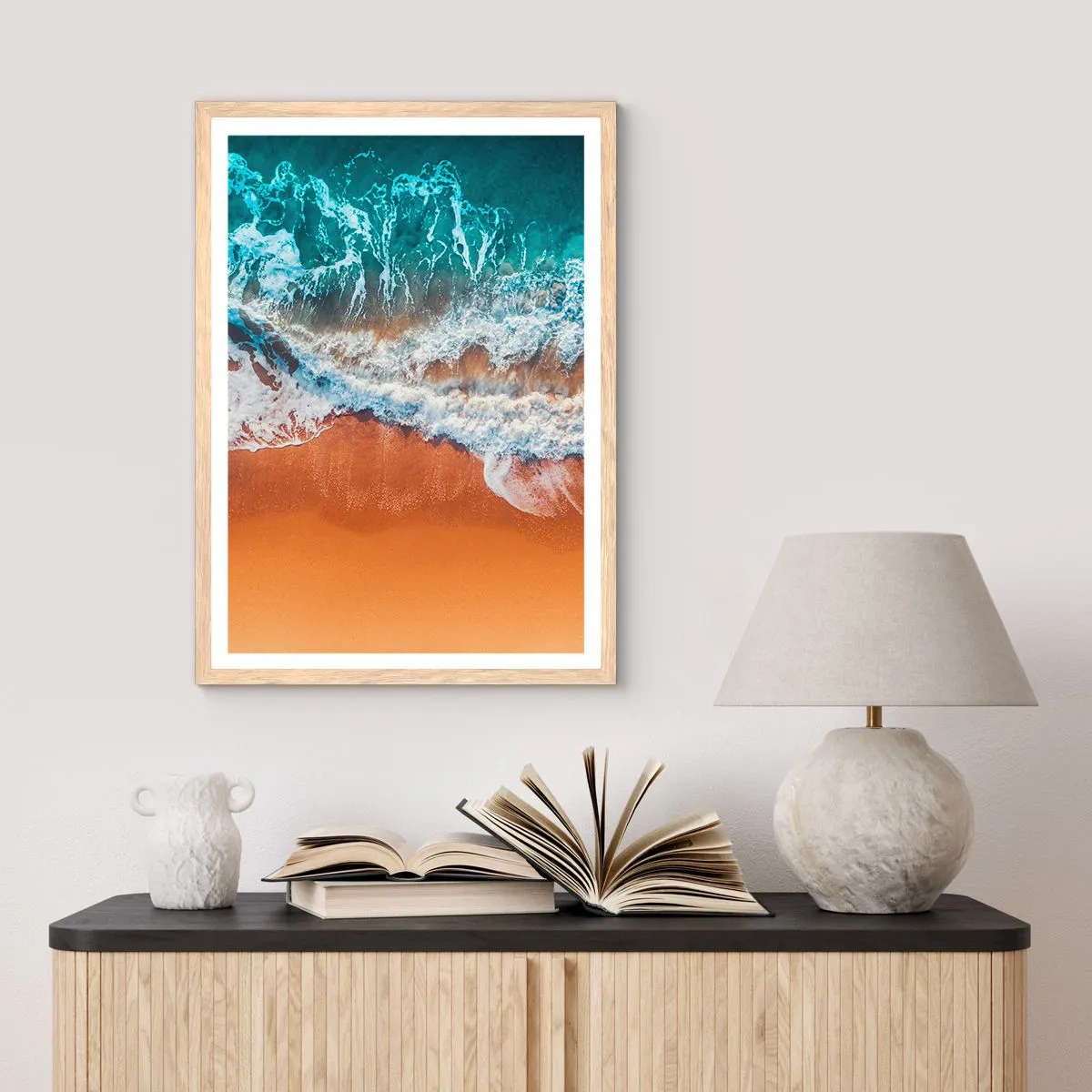 Poster in cornice rovere chiaro - Sempre in coppia - 70x100 cm
