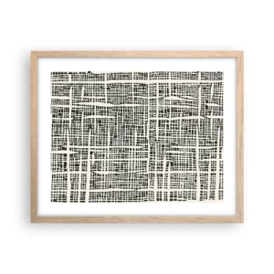 Poster in cornice rovere chiaro - Composizione tessuta - 50x40 cm