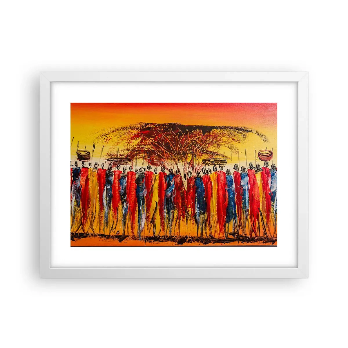 Poster in cornice bianca - Al suono dei tam tam - 40x30 cm