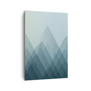Quadro su tela - Stampe su Tela - Grafica minimalista di montagna nei toni del blu - 70x100cm - Grande, più grande, massima - Decorazione murale moderna per soggiorno e camera da letto ARTTOR
