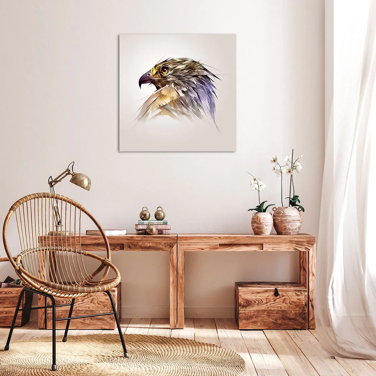 Quadro su tela - Stampe su Tela - Ritratto di guerriero - 70x70 cm