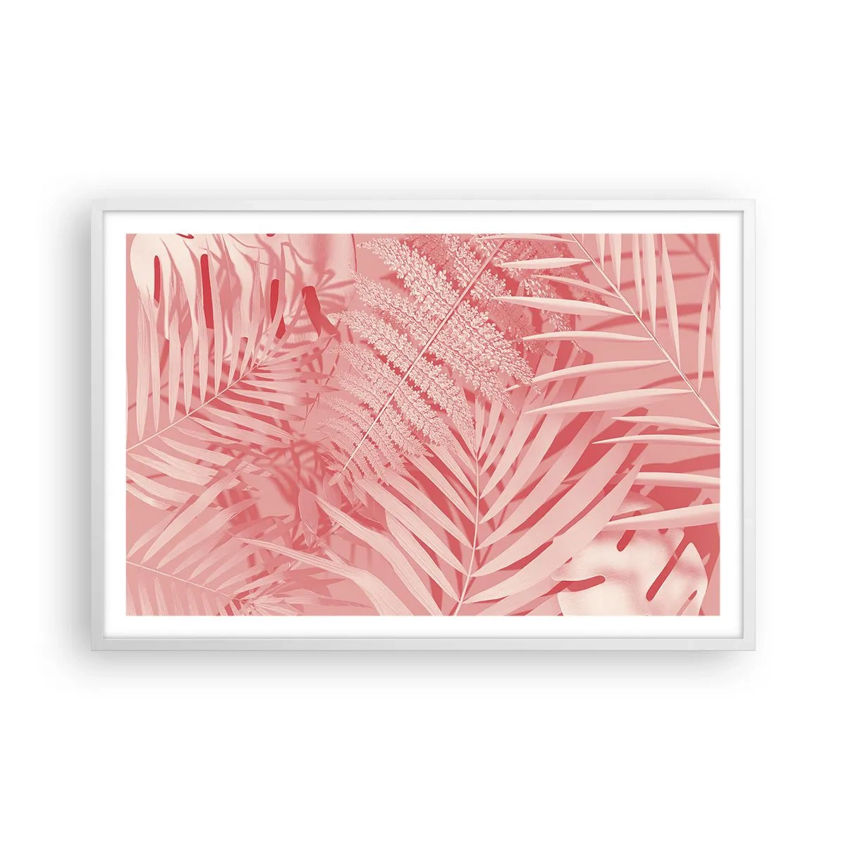 Poster in cornice bianca - Concetto rosa - 91x61 cm