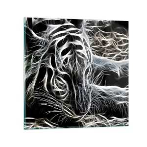 Quadro su vetro - Studio di leggerezza felina - 40x40 cm