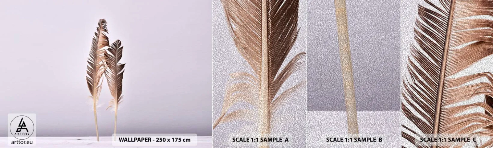 Campione di Fotomurale Premium Sand - Contro il nulla - Piuma di uccello, Pezzo, Grafica - 100x30 cm