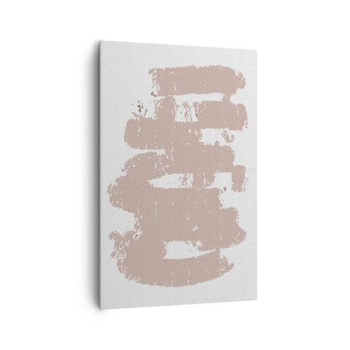 Quadro su tela - Stampe su Tela - Forme rosa tenui su uno sfondo chiaro - 80x120cm - Astrazione in un rosa mite - Decorazione murale moderna per soggiorno e camera da letto ARTTOR