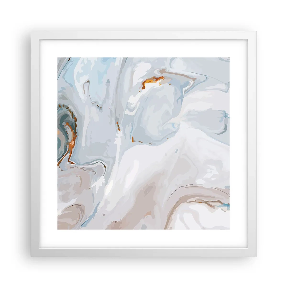 Poster in cornice bianca - Bianchi sovrapposti - 40x40 cm