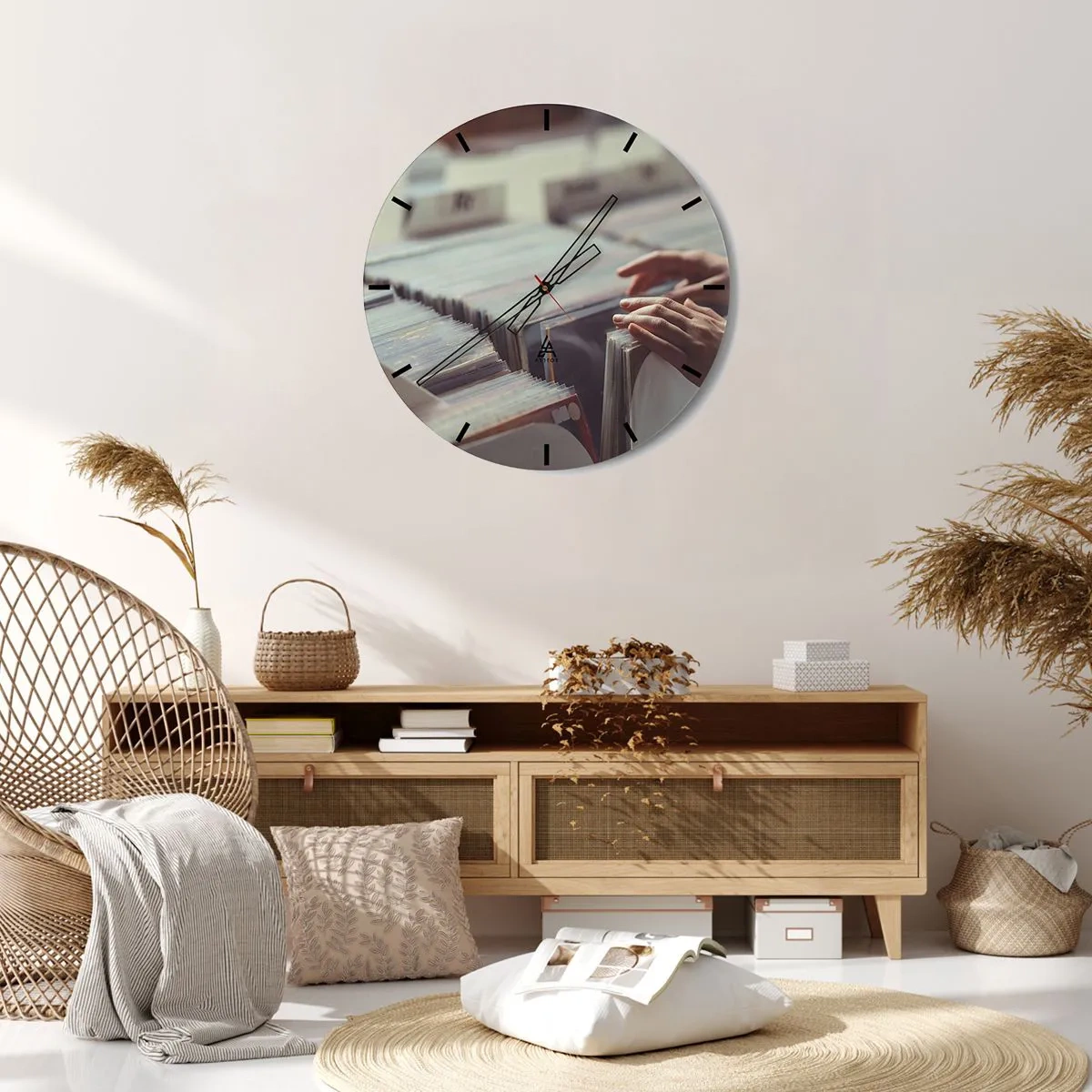 Orologio da parete - Orologio in Vetro - Alla ricerca di emozioni - 40x40 cm