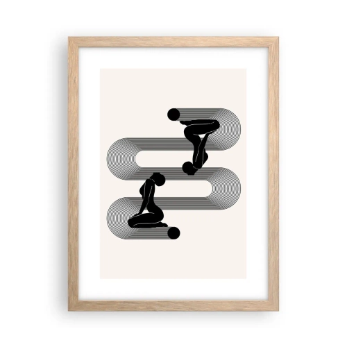 Poster in cornice rovere chiaro - Simmetria sensuale - 30x40 cm