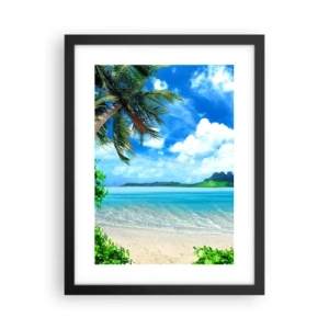 Poster in cornice nera - L'azzurro dei tropici - 30x40 cm