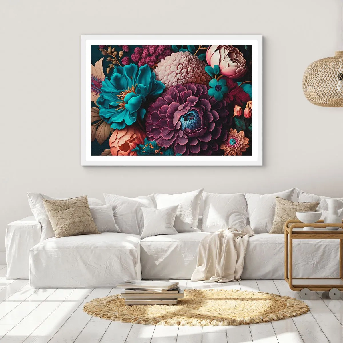 Poster in cornice bianca - Ricchezza della natura - 100x70 cm