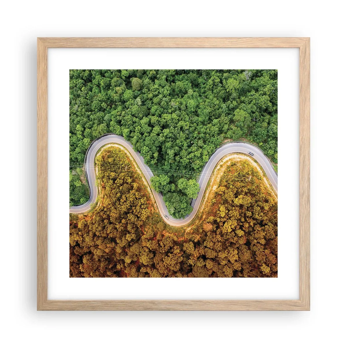 Poster in cornice rovere chiaro - Confine e separazione - 40x40 cm