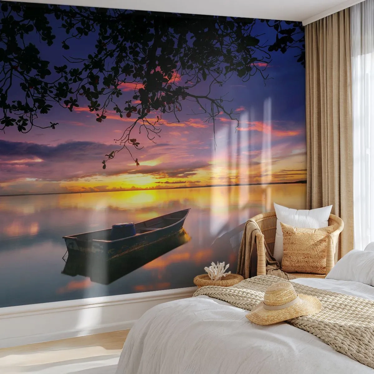 Fotomurali Standard Eco - Ti sembra di essere sospeso nel cielo... - Paesaggio, Tramonto, Lago - 250x175 cm