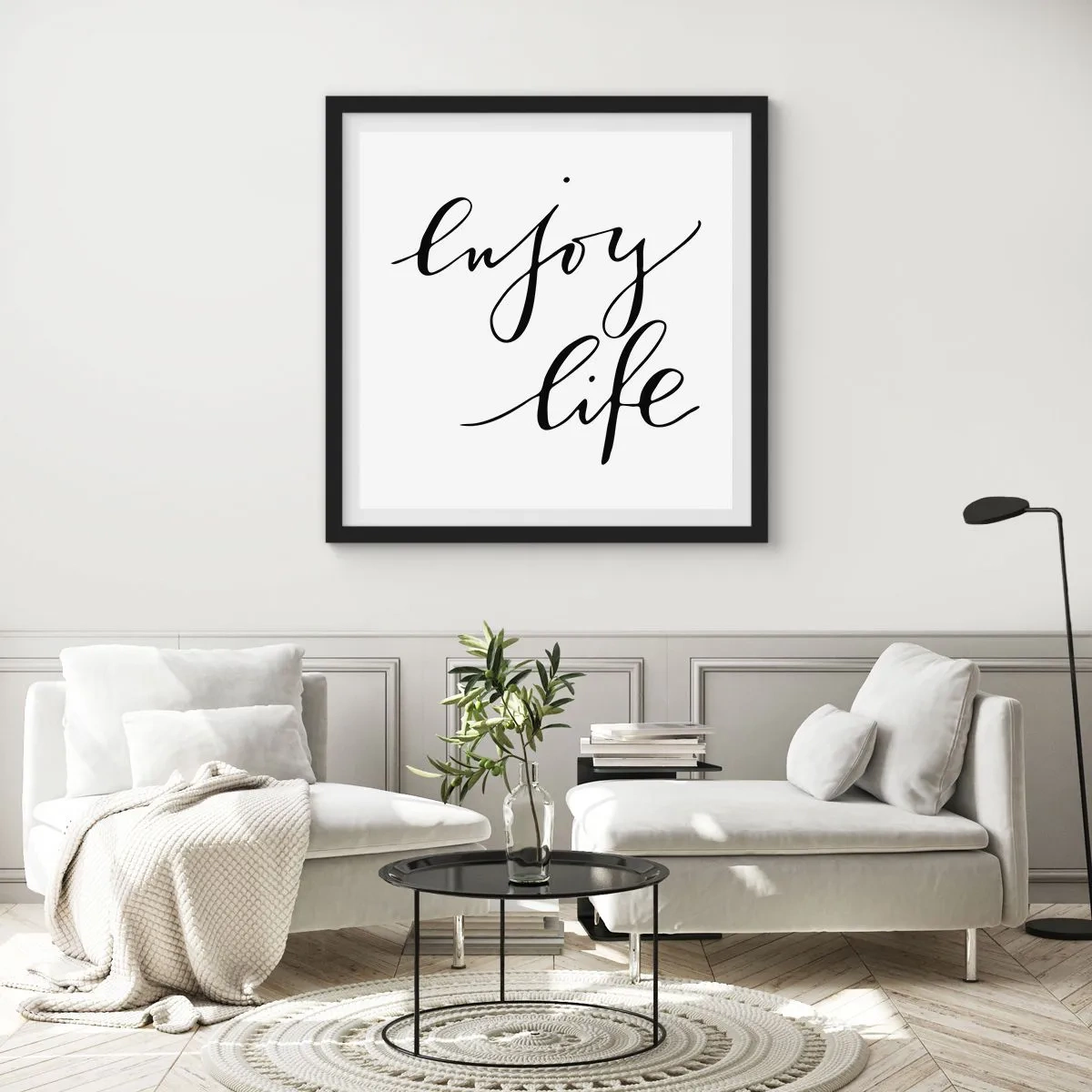 Poster in cornice nera - Niente da aggiungere... - 40x40 cm