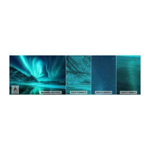 Campione di Fotomurale Premium Canvas - Miracolo del Nord - Paesaggio, Polo Nord, Aurora boreale - 100x30 cm